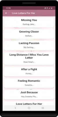 Love Letters For Her android App screenshot 2